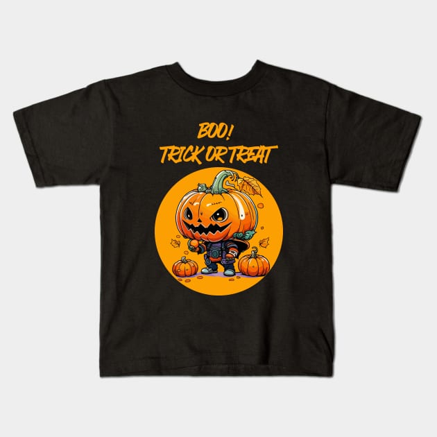 Boo! trick or treat Kids T-Shirt by Kingrocker Clothing